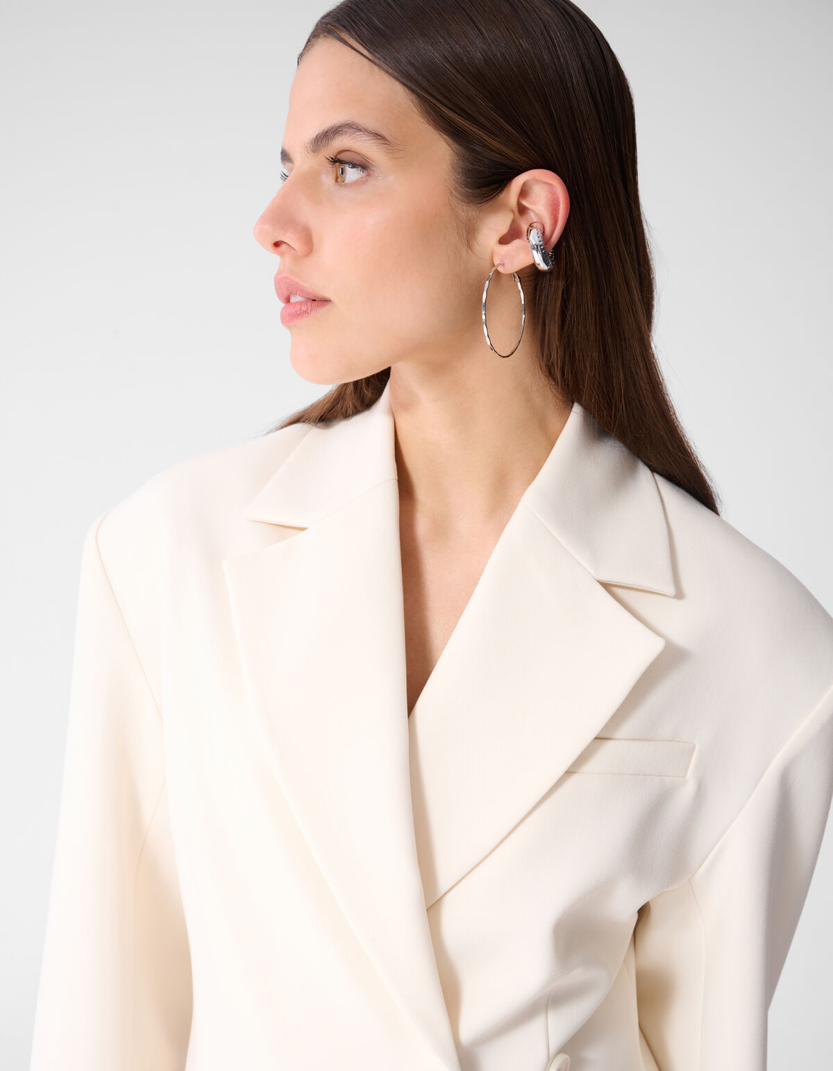 Blazer Mini Jurk Gebroken Wit