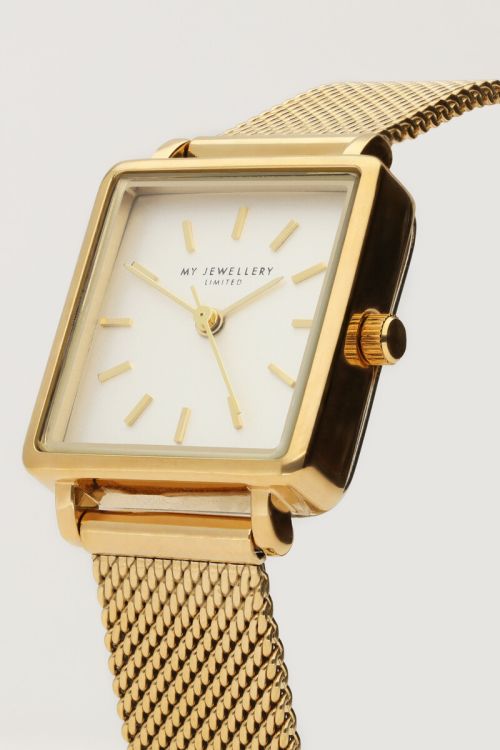Horloge witte vierkante wijzerplaat