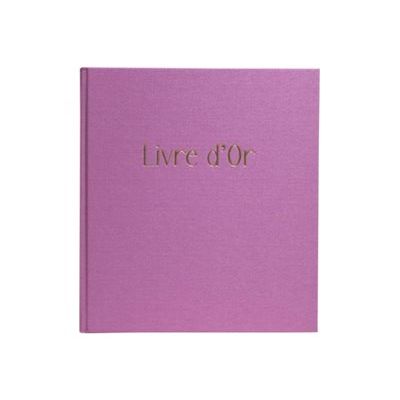 Exacompta POP'N CO - Livre d'or - 210 x 190 mm - 70 feuilles / 140 pages - papier blanc - couverture lilas - carton recouvert de papier, tissu