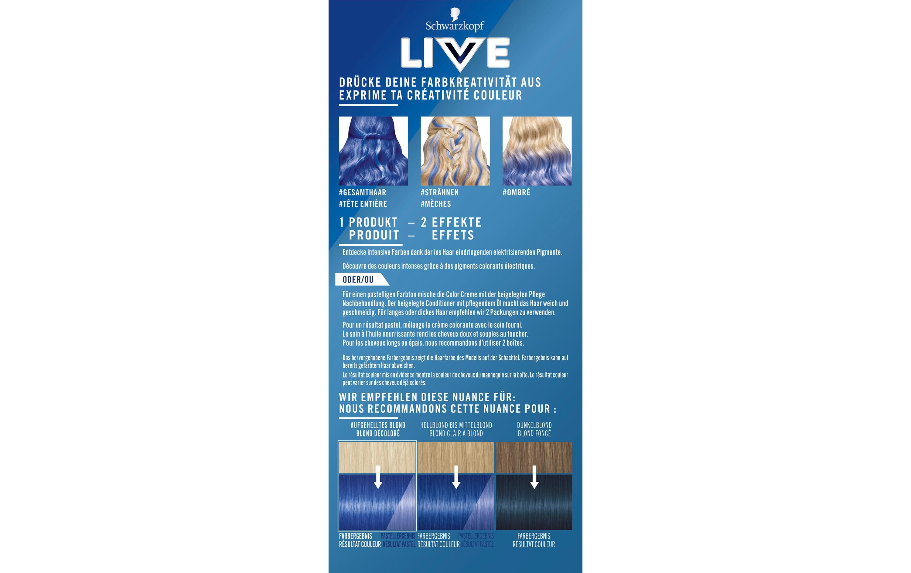 Haarcoloration Ultra Brights 095 Electric BlueIntensive oder Pastelle Haarfarbe je nach Wahl