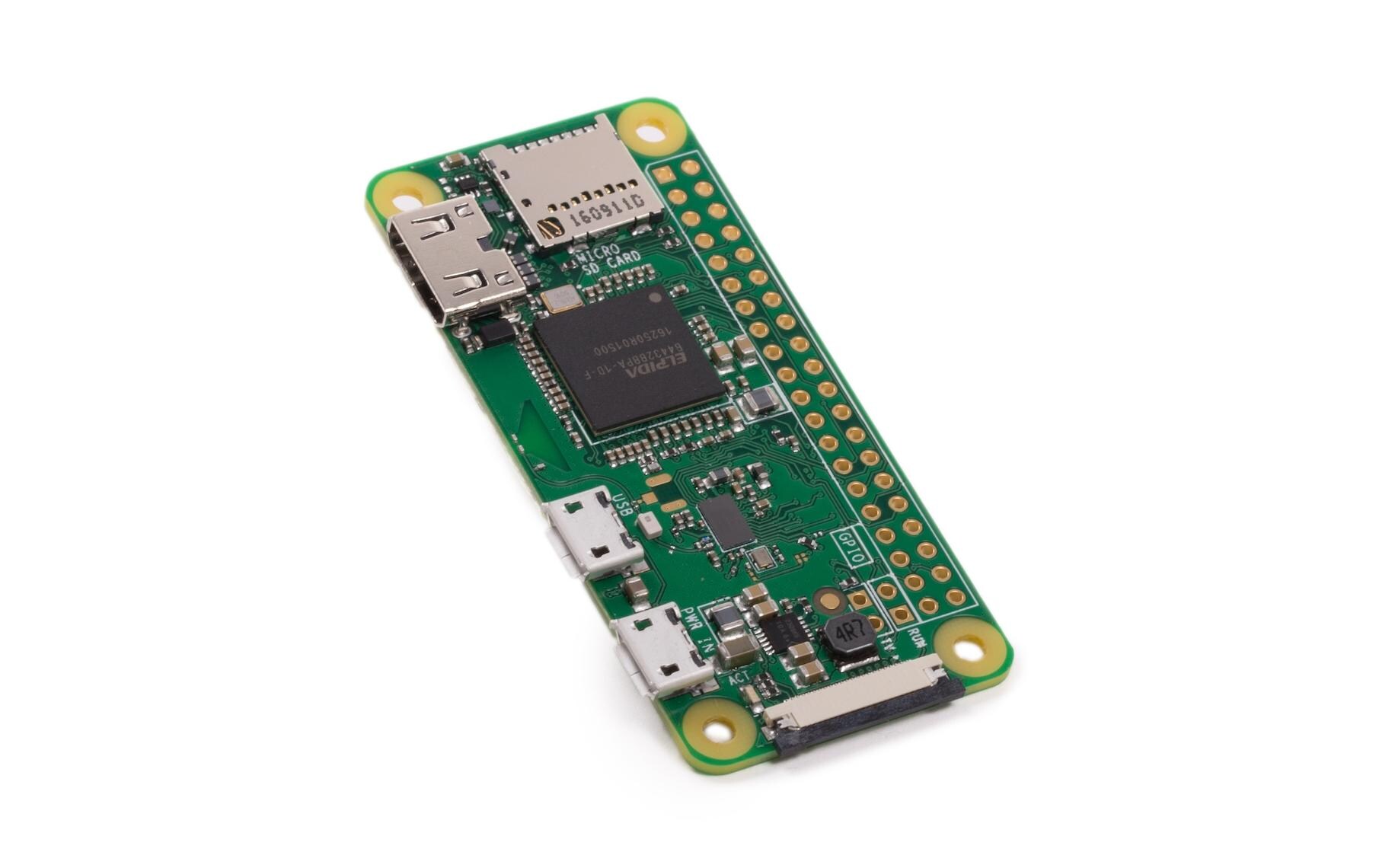 Entwicklerboard Raspberry Pi Zero W 512 MBMikrocontroller-Board mit 512 MB RAM, WLAN und BT