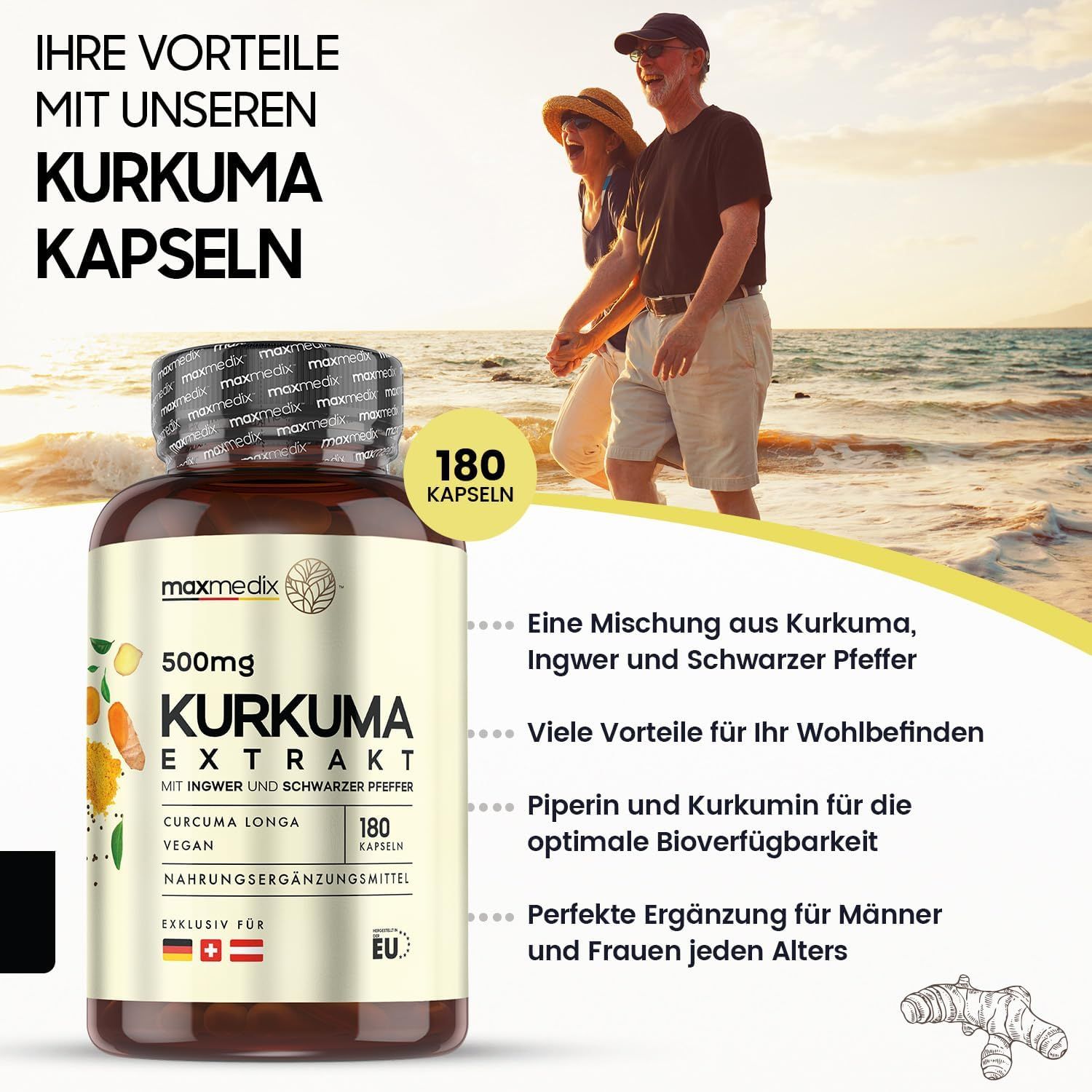 maxmedix Kurkuma Extrakt Kapseln