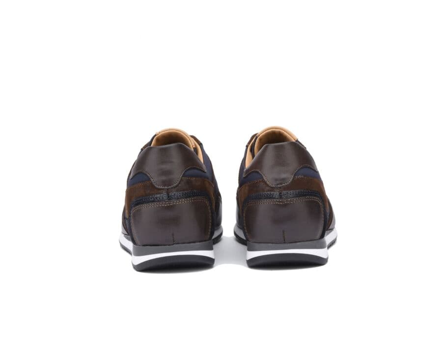 Sneakers homme Chocolat et Velours Marine - CORUNNA