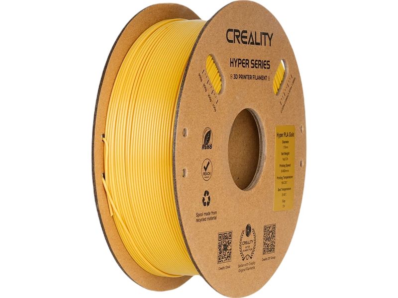 Creality Filament PLA Hyper, Gold, 1.75 mm, 1 kg Hochwertiges 1.75 mm PLA Hyper Filament für 3D Drucker