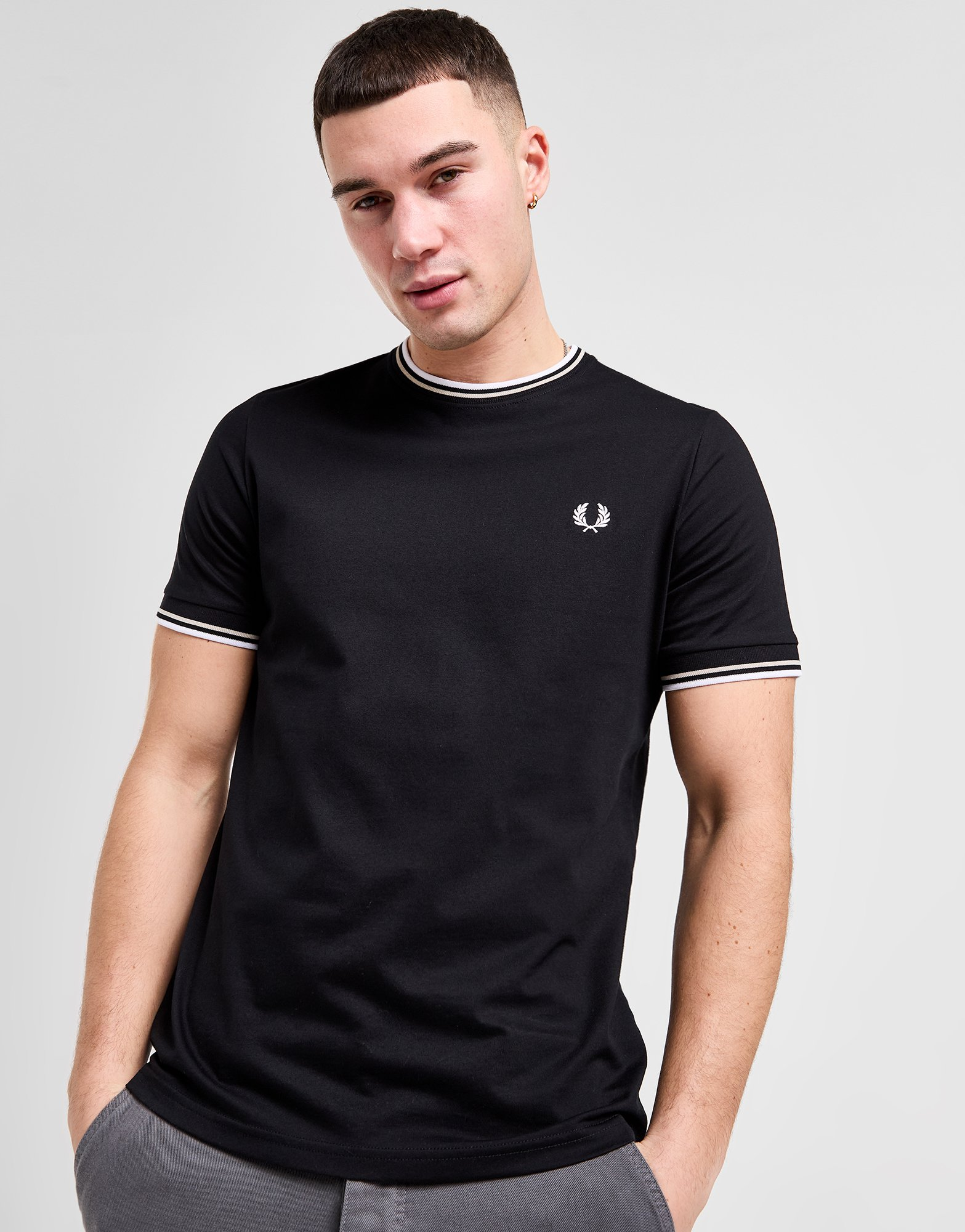 Fred Perry T-Shirt à Manches Courtes Twin Tipped Ringer Homme