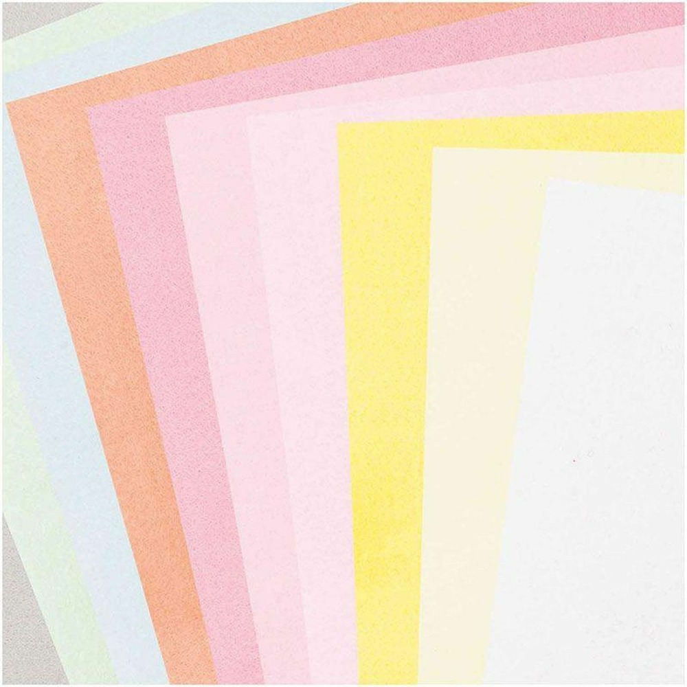 20 feuilles de feutrine 20 x 30 cm - couleurs pastel