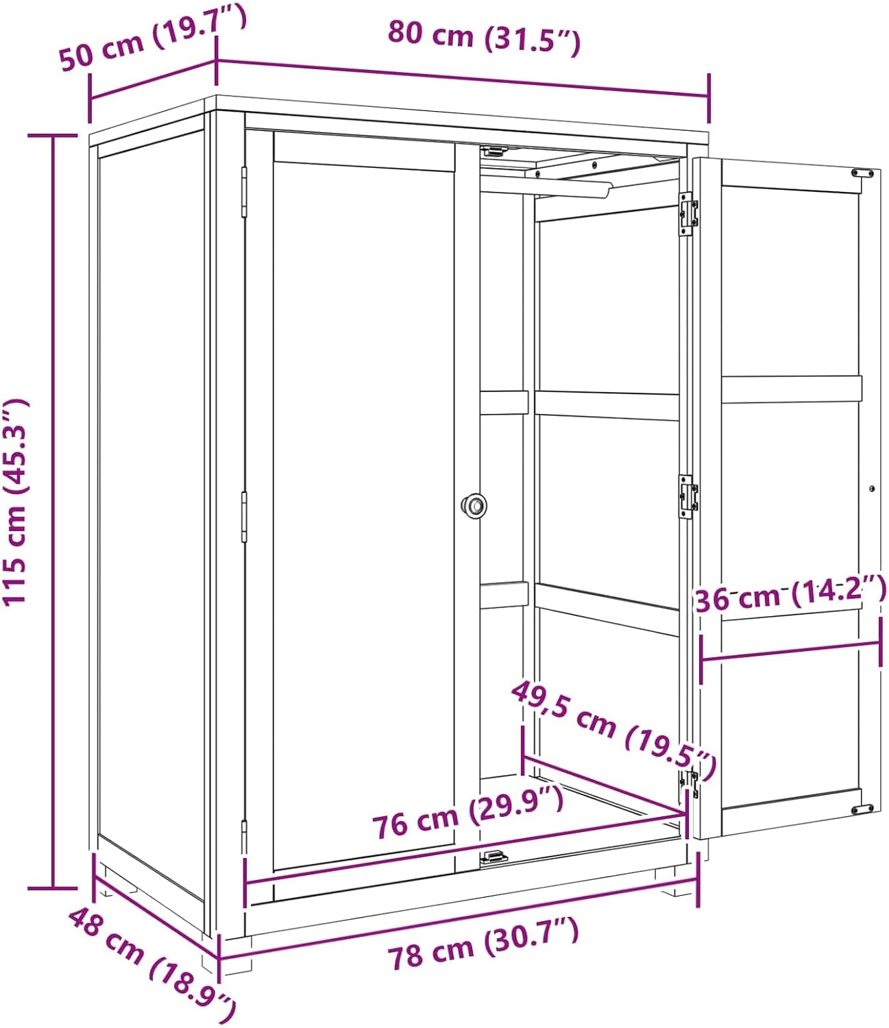 vidaXL Kleiderschrank mit Speicher mit Tür Braun Holzwerkstoff, Wohnzimmerlagerung, moderner Schrank, rechteckiges Design, langlebiges Kiefernholz, minimalistisches Regal, vielseitig einsetzbar