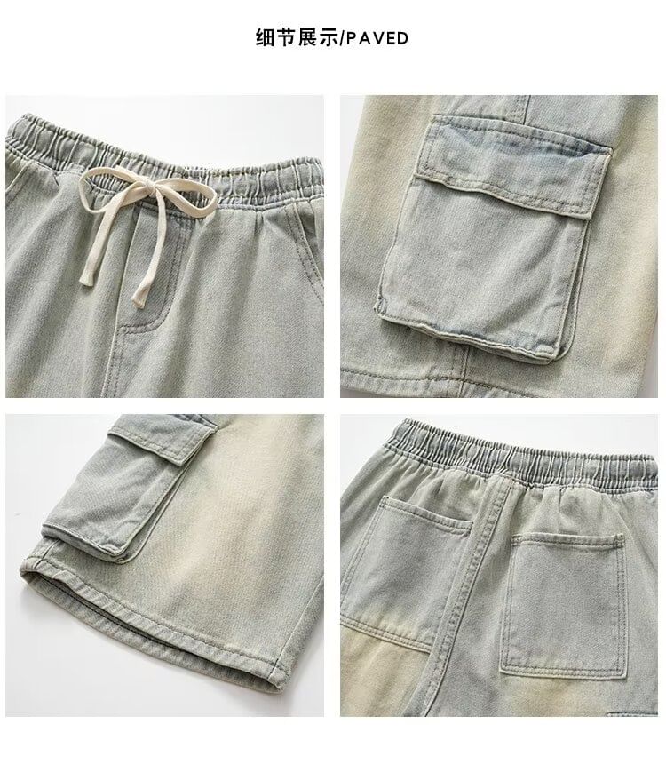 Yelmenor - Mid Rise Washed Denim Shorts