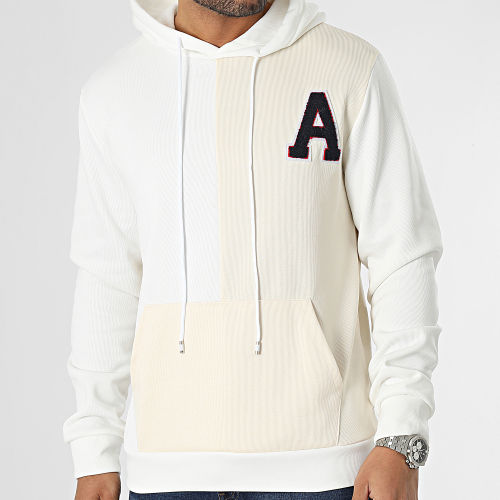 Sweat Capuche Blanc Beige