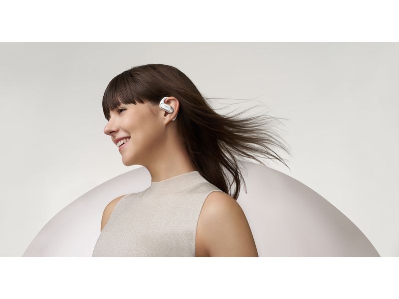 Shokz Wireless In-Ear-Kopfhörer OpenFit Air Weiss Open-Ear-Sportkopfhörer