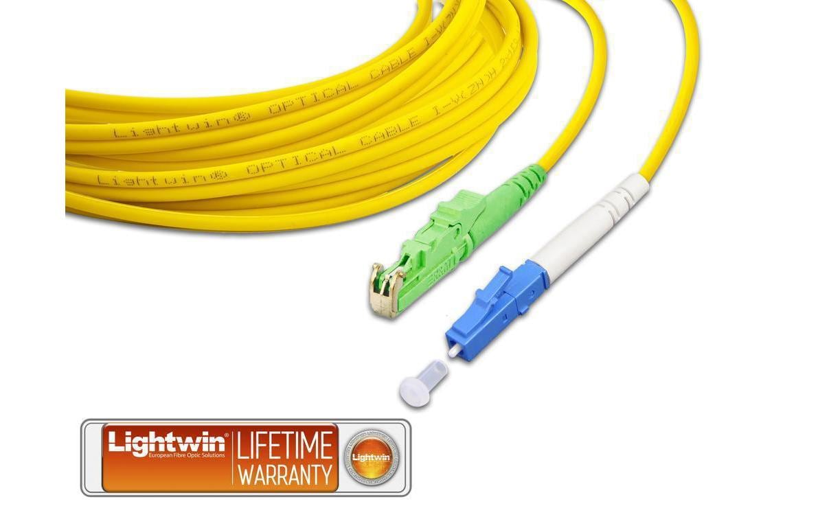 LWL-Patchkabel Singlemode E2000/APC – LC, OS2, Simplex, 5 mSinglemode E2000/APC-LC Simplex OS2 5 m