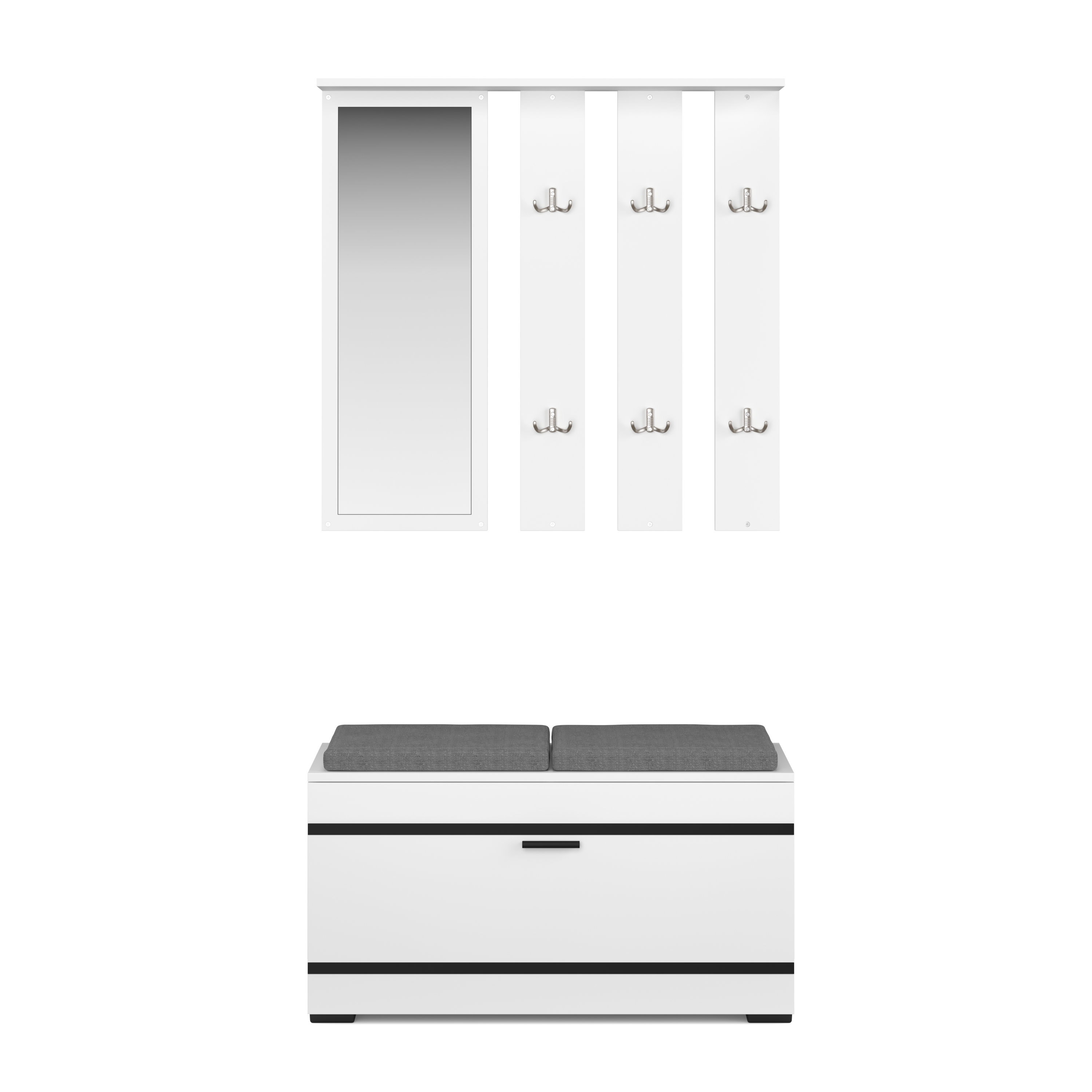 Garderobe Set OPAL 2-teilig weiss