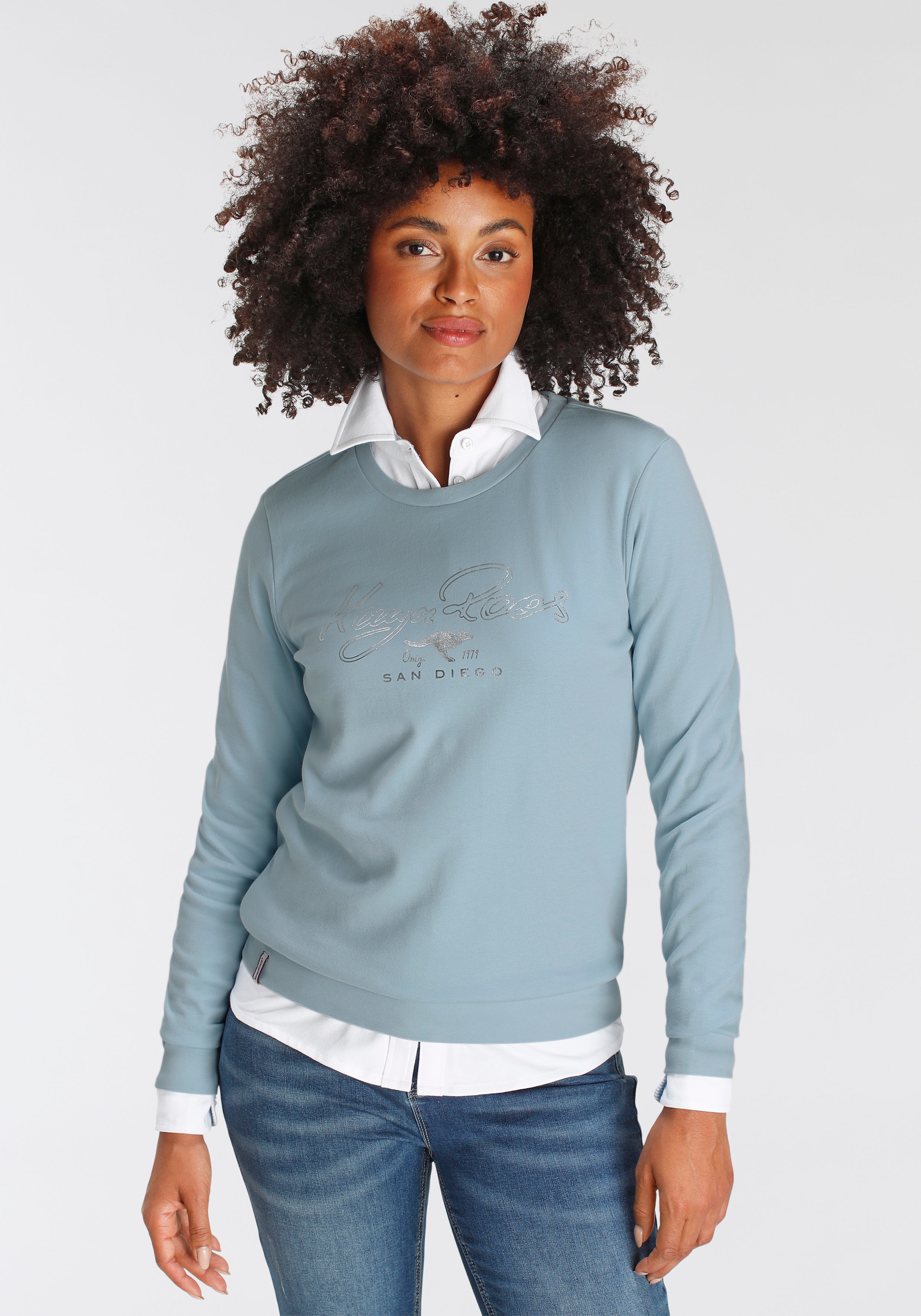 KangaROOS Sweatshirt , Langarm,  figurumspielende Passform