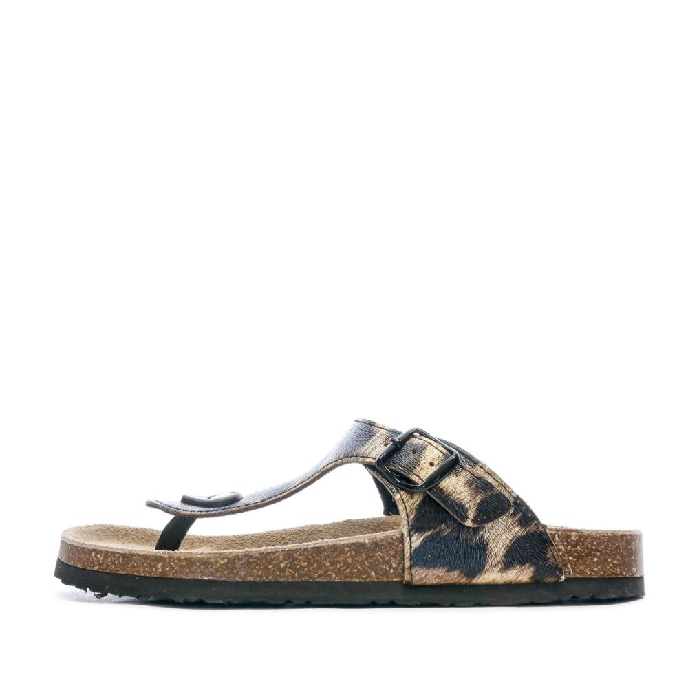 Beppi Sandales Noir/Doré Léopard Femme Beppi