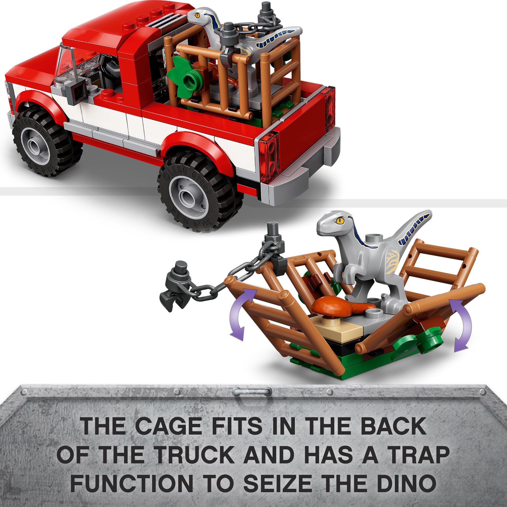 LEGO Konstruktionsspielzeug Jurassic World Blue & Beta in der Velociraptor-Falle