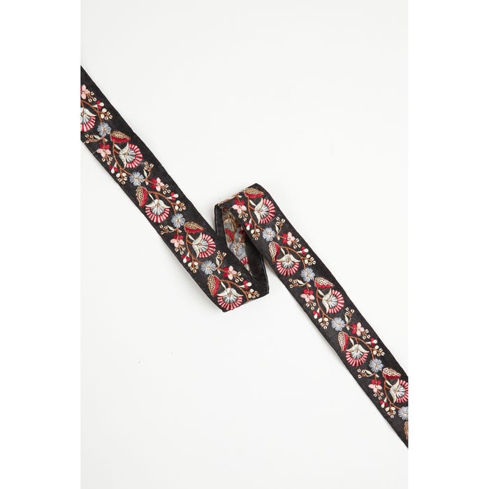 Atelier Veritas-Tassenband bloemen pailletten 40mm - per meter
