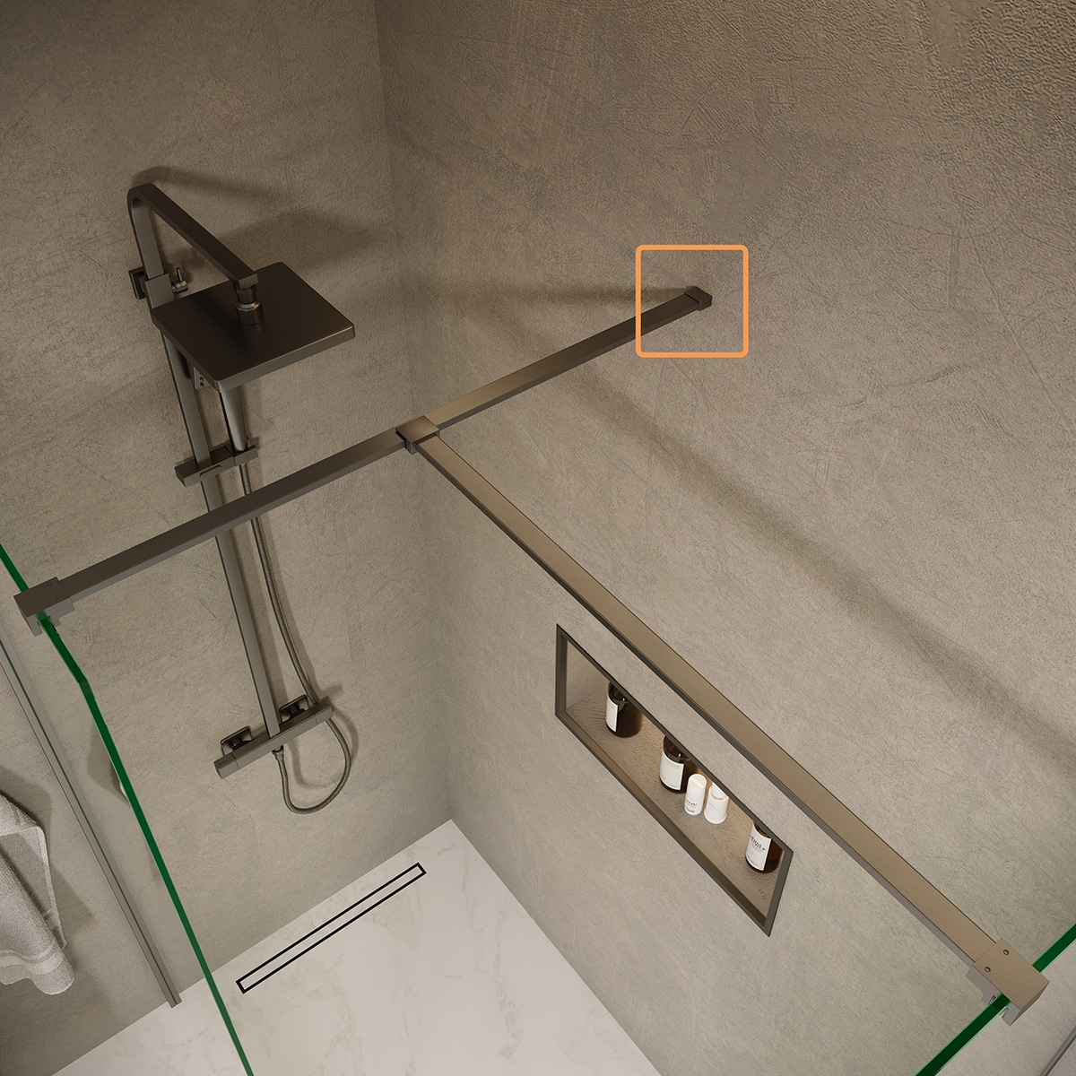 Saniclear Redro muur bevestiging verouderd ijzer - gunmetal