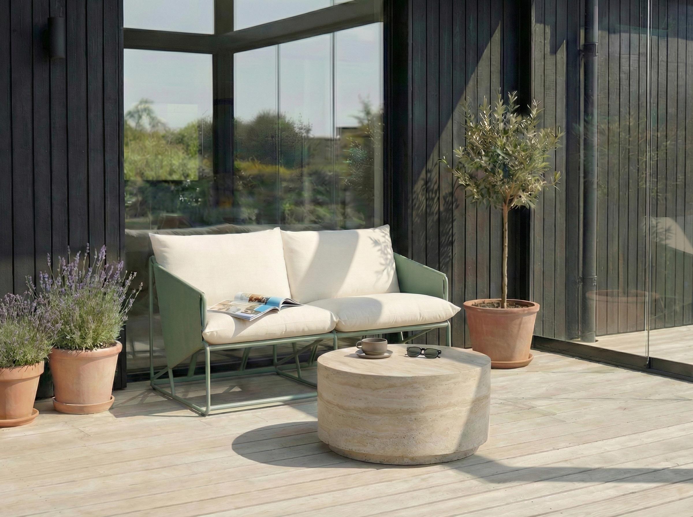 Tuin loungebank 2-zits PONTE Metaal Groen