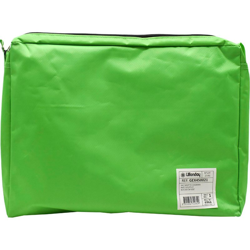 Sacoche navette courrier avec soufflet Wonday 34 x 44 cm, vert
