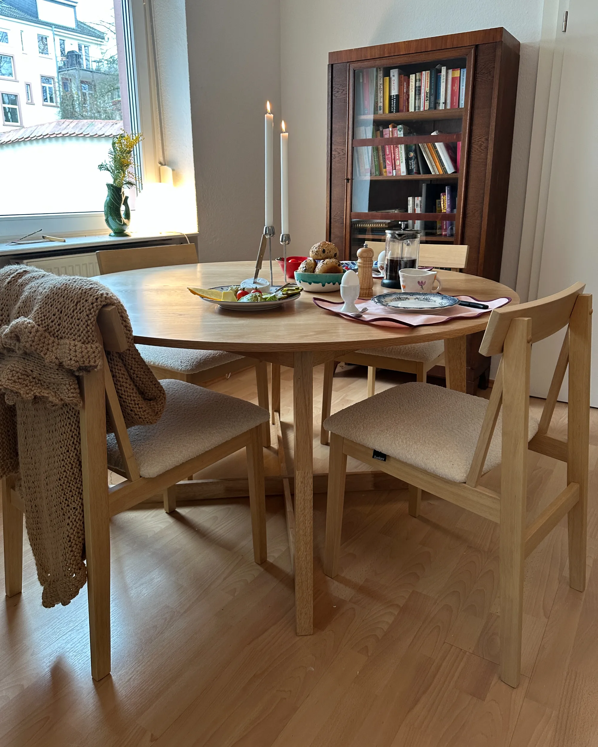 Eettafel WAIPORI Licht eikenhout 140 cm 140 cm