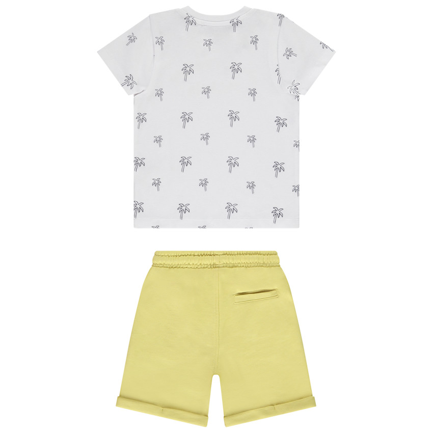 Ensemble t-shirt manches courtes piqué + short molleton pour bébé garçon