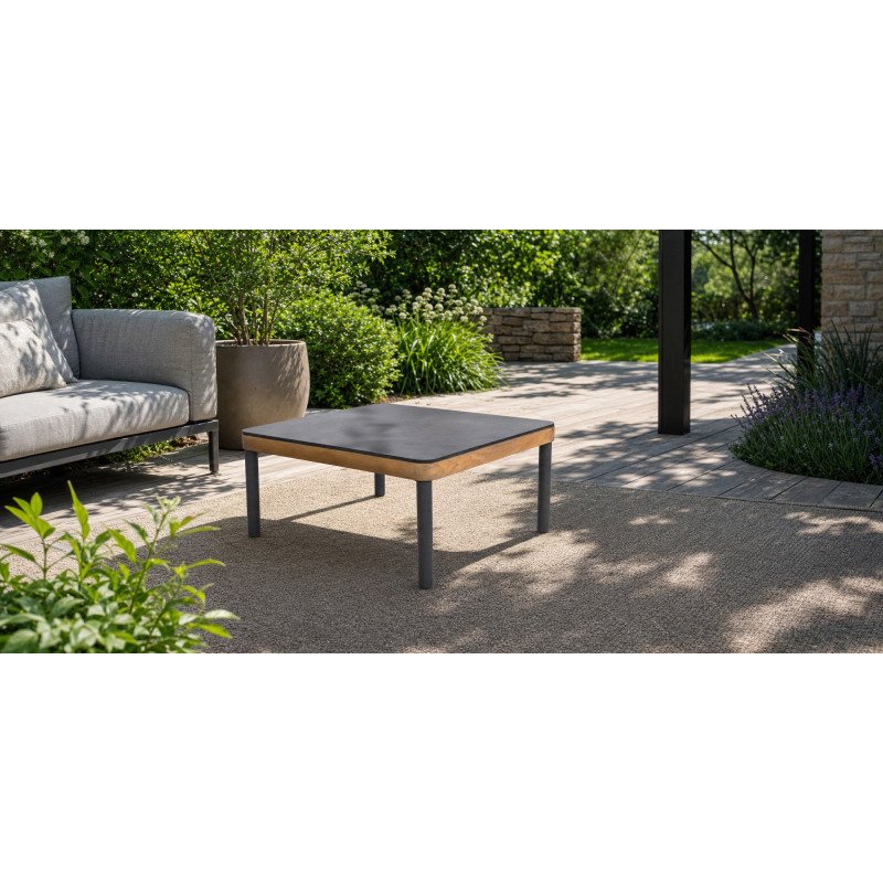 Table basse d'extérieur KALLYSTA - en teck et plateau HPL