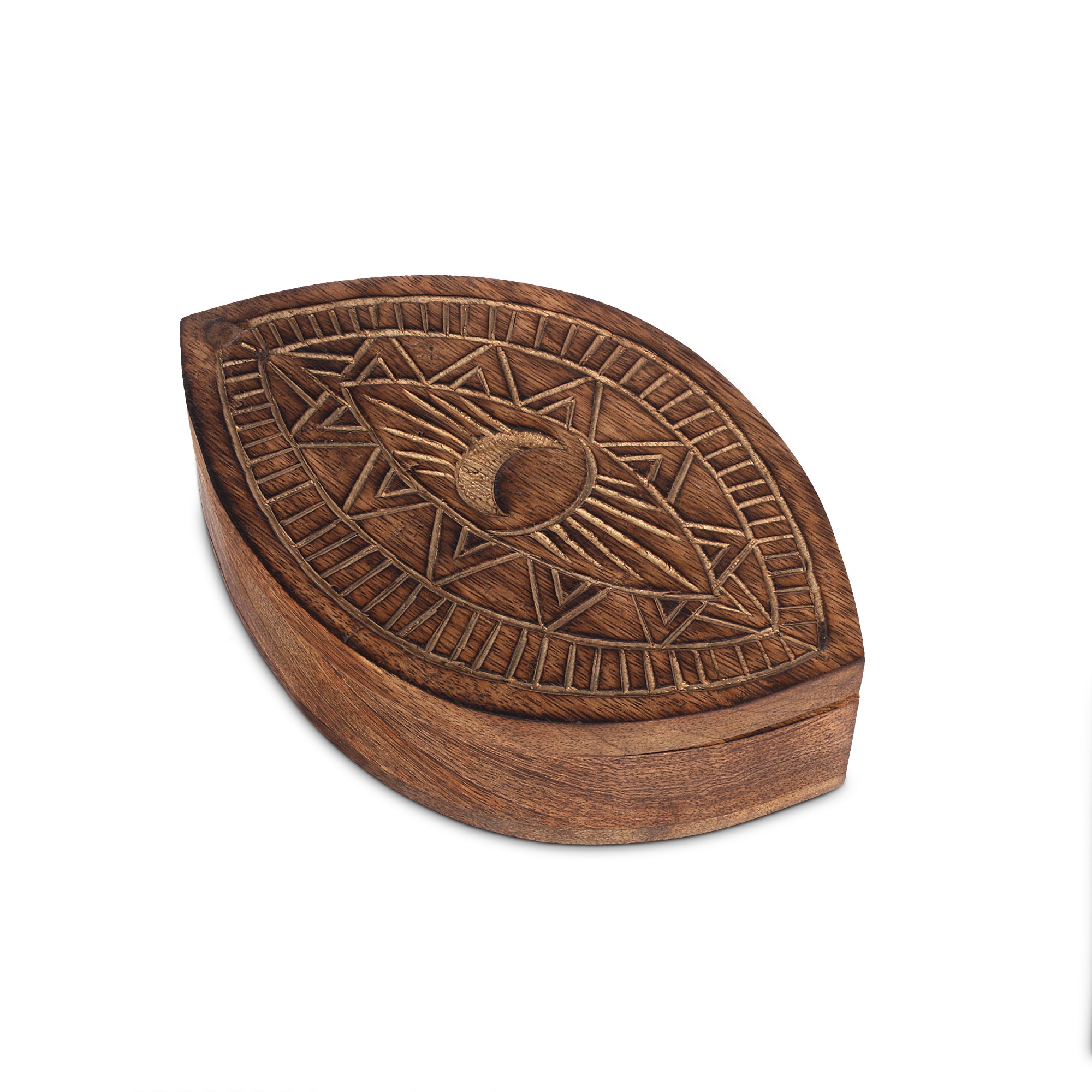 Box 'Auge' mit schwenkbarem Deckel, natur, B 21,5 cm, L 14 cm, H 6 cm von fischer's lagerhaus