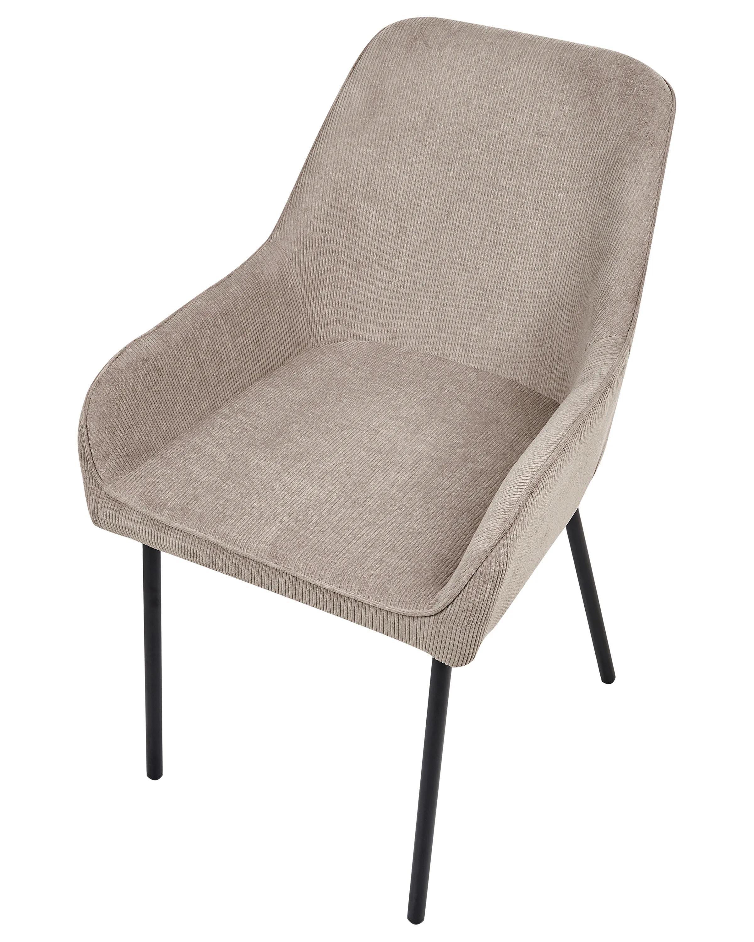 Set van 2 eetkamerstoelen LOVERNA Corduroy Beige