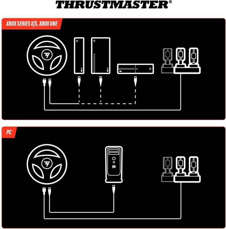 Thrustmaster T98 Ferrari 296 GTS - Controller - Zwart - Voor PC en Xbox