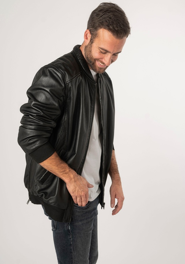 Mauritius Lederjacke »2Mkaira OS« mit Reissverschluss, Strickbündchen, Ärmeltasche