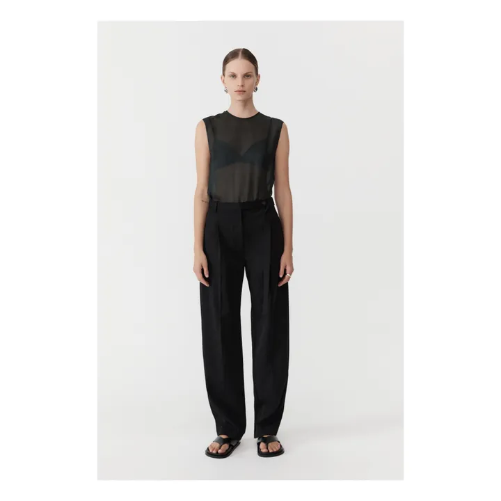 St Agni Pantalon Ceinturé | Noir