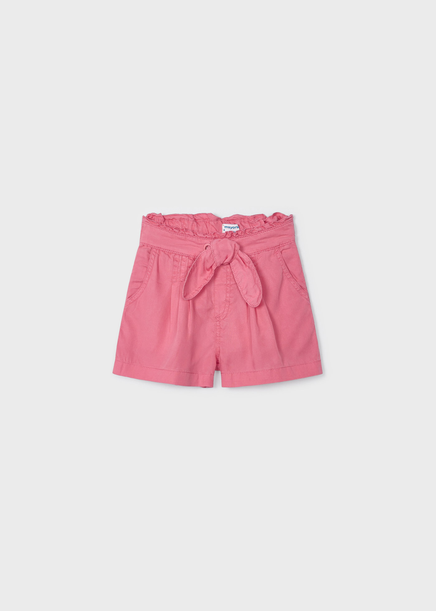 Shorts fluidos para meninas com amarração, confeccionados em TENCEL™ Lyocell.