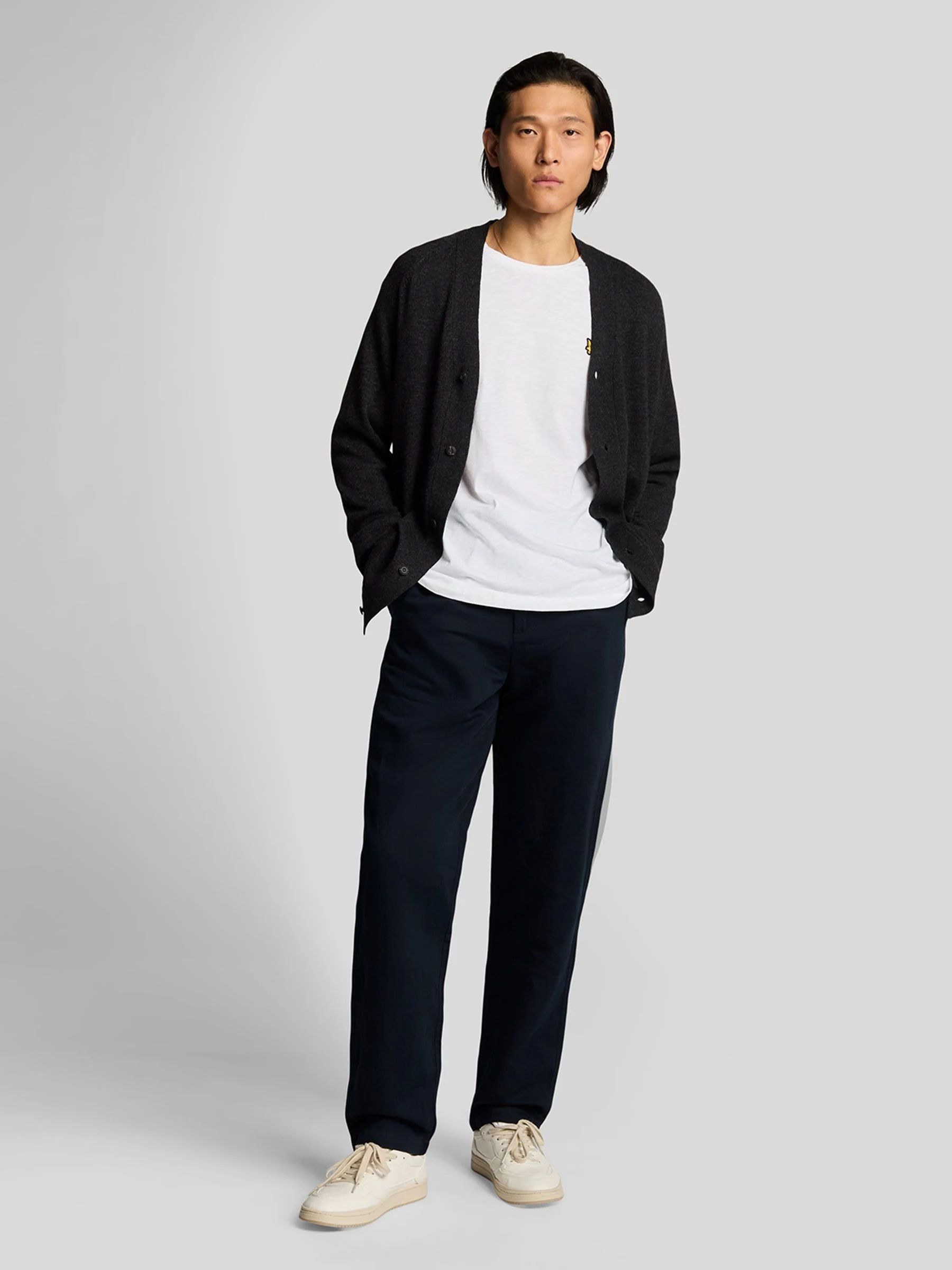 Lyle & Scott linnenmix broek met trekkoord