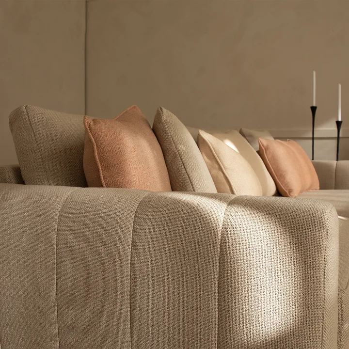 Nuuck - Bente Sofa, Chaise R, 234 x 175 cm, hellgrau (Melina Grey Breeze 1240)