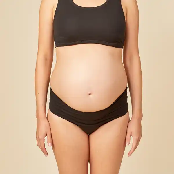 Nahtlose Schwangerschaftsunterwäsche High Waist Gr. M-L schwarz