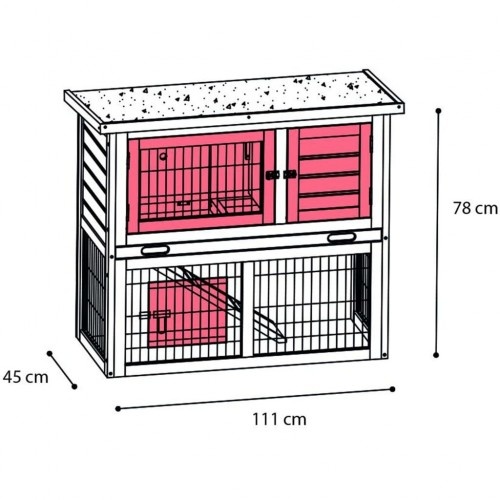 Gaiola Loft Urban para Coelhos, Marrom e Branca
