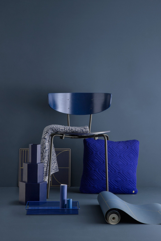 Ferm Living Herman stoel zwart, zwart onderstel