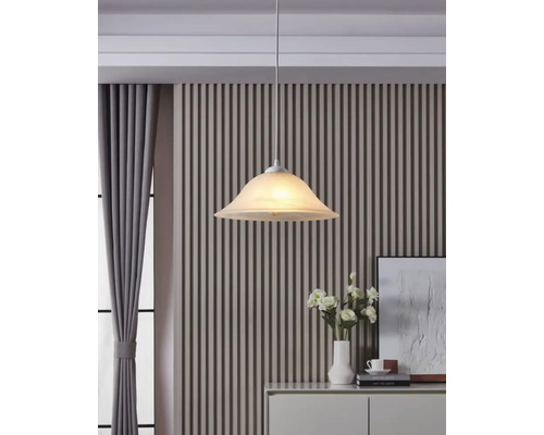 Hanglamp, 1-lichts, HxØ 110x35 cm, wit/albast