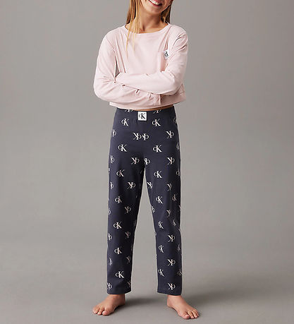 Calvin Klein Natt?j - Rosa/KoksGrå m. Logoer