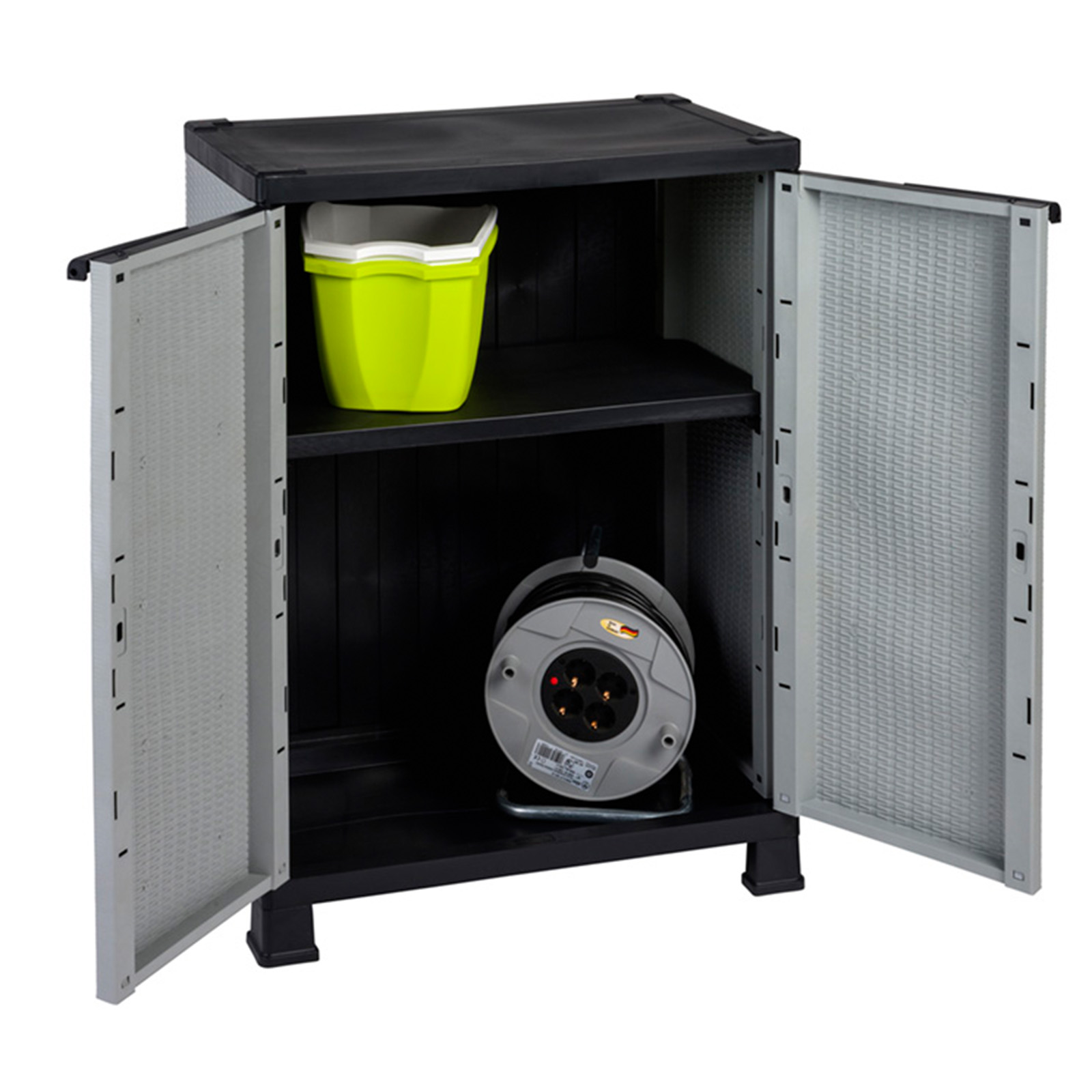 Mehrzweckschrank - Rattan-Optik - 92 cm hoch