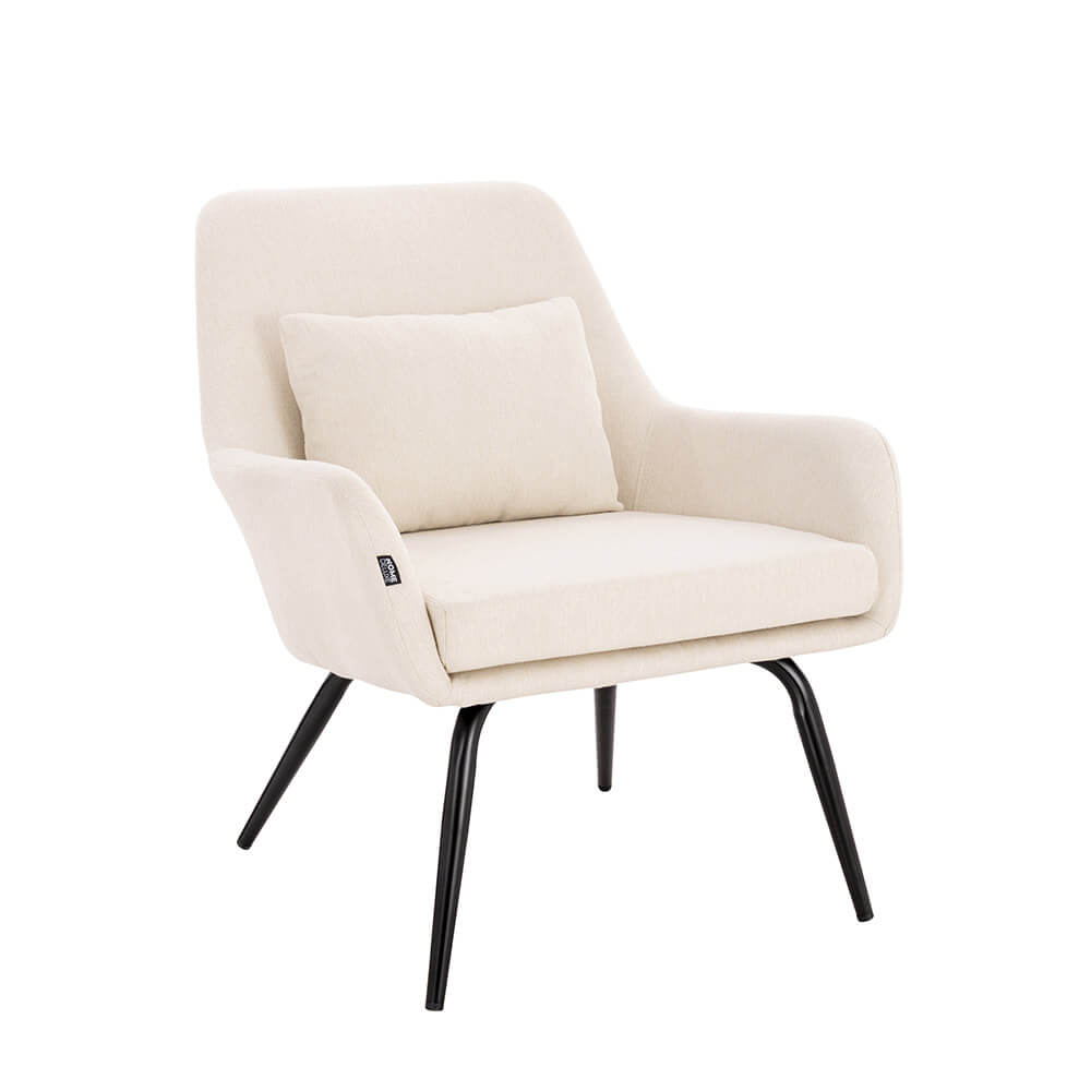 HOME DELUXE fauteuil â Webstof â Wit|Beige