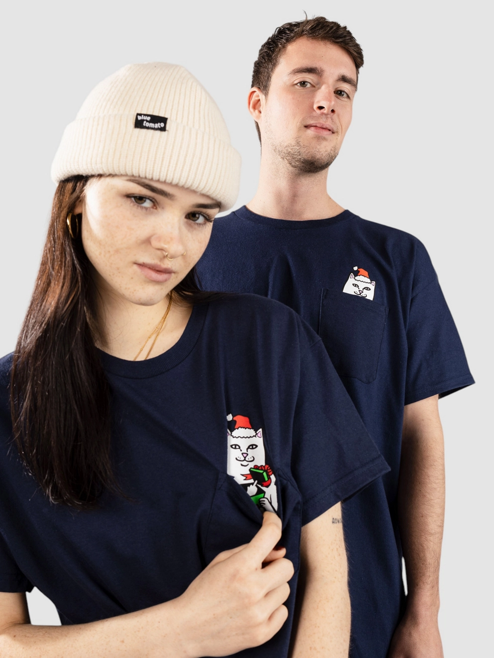 RIPNDIP Secret Santa T-Shirt navy
