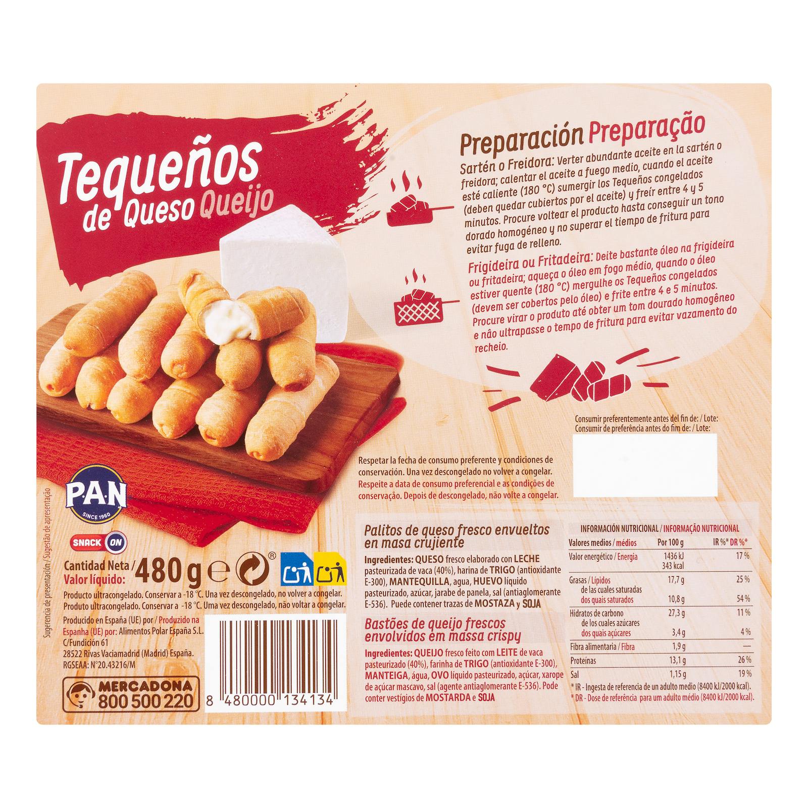 Tequeños au fromage Hacendado surgelés