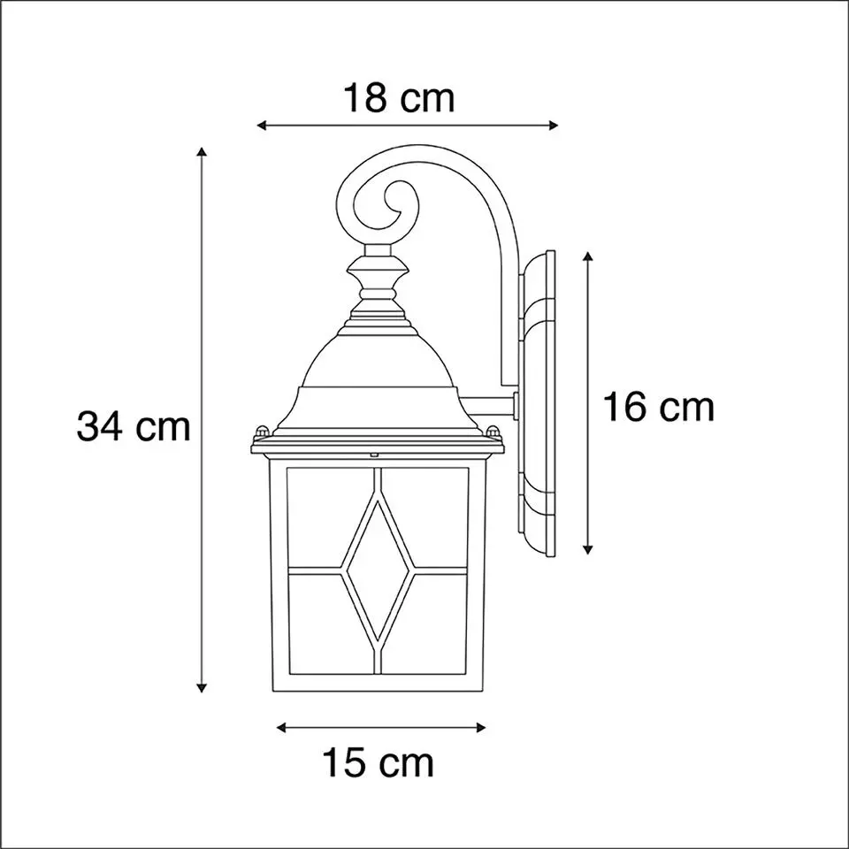 Qazqa wandlampen buiten london bruin e27