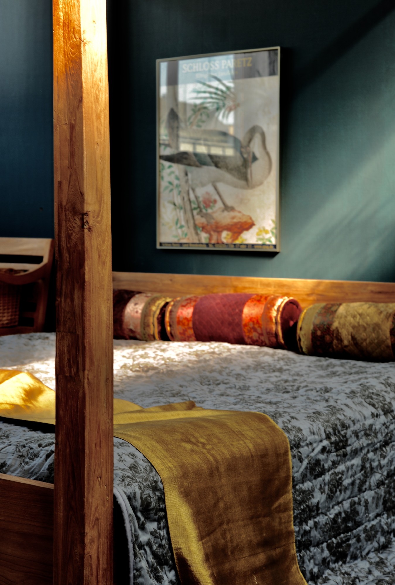 Himmelbett 'Surakarta' aus recyceltem Teak, natur, B 180 cm, L 200 cm von fischer's lagerhaus