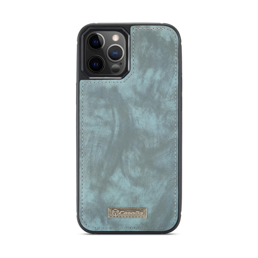 iPhone 12 / iPhone 12 Pro 2in1 Leder Tasche   Magnet Hardcase Karten Etui - Blau