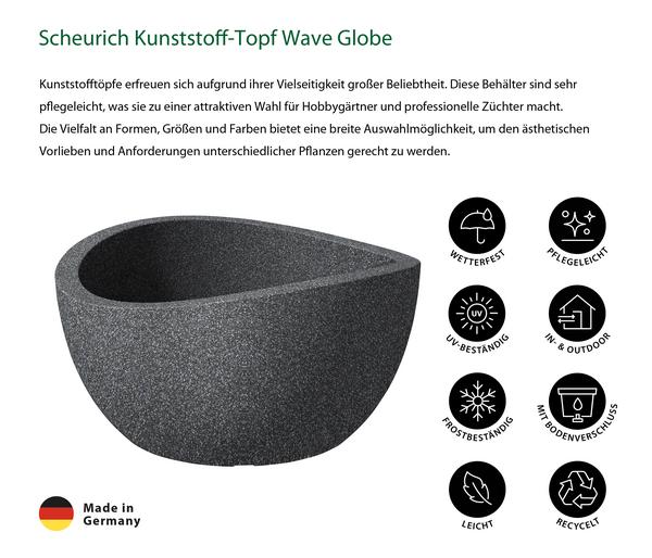 Scheurich Kunststoff-Topf Wave Globe, rund,