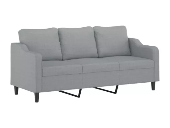 Ensemble de canapés 3 pcs avec coussins Gris clair Tissu