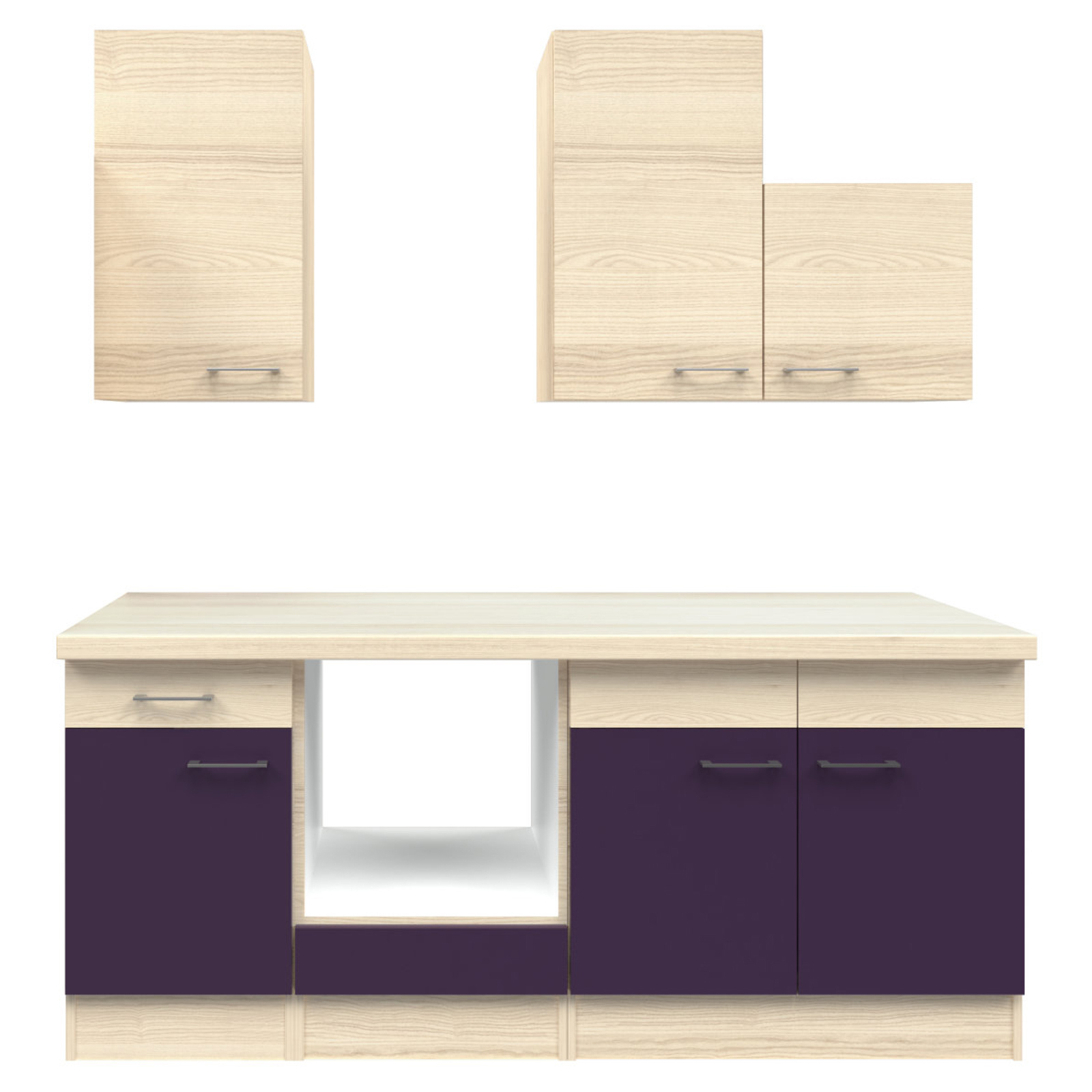 Küchenblock FOCUS - Akazie-Aubergine - 210 cm