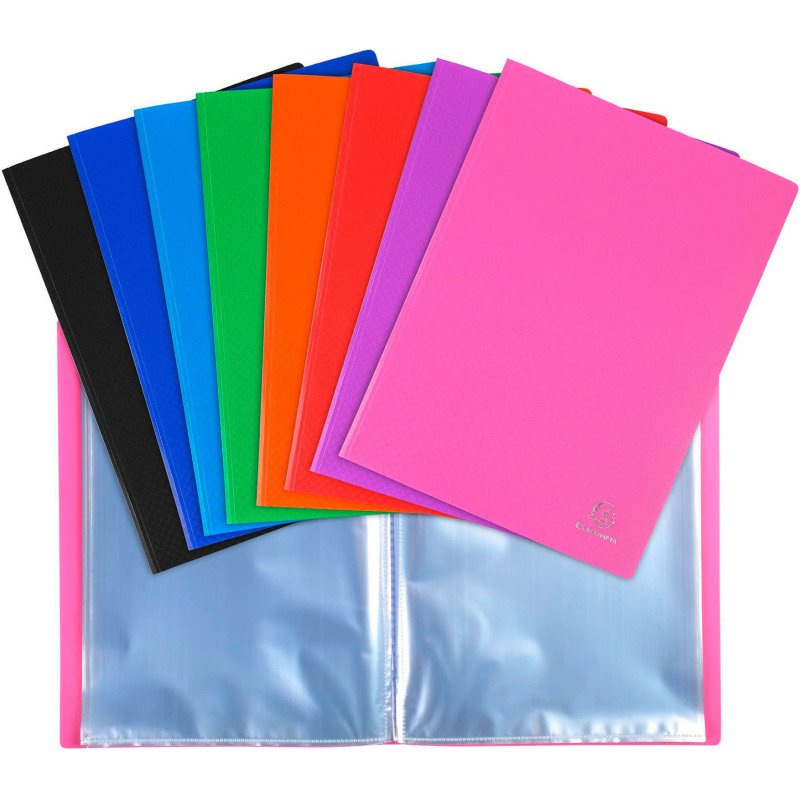 Protège-documents Opak Exacompta polypropylène 5/10E  A4 20 pochettes - 40 vues couleurs assorties